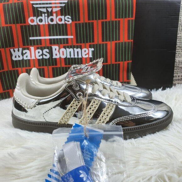 adidas Silver and Cream Athletic Sneakers - Picture 4 of 5